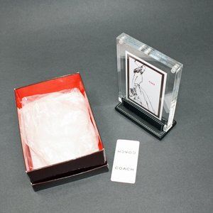 Coach Picture Frame NWT & Box Black Leather & Acrylic  H121C BLK